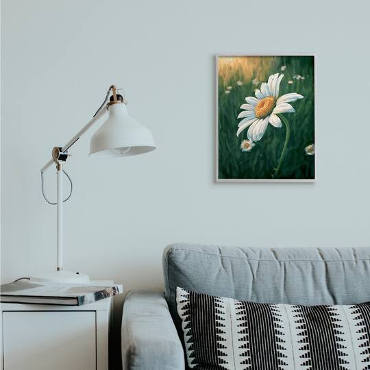 Stupell Industries Daisy Details in Field of Spring Flowers Wall Accent with Gray Frame